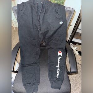 Champion Black Sweatpants with Logo